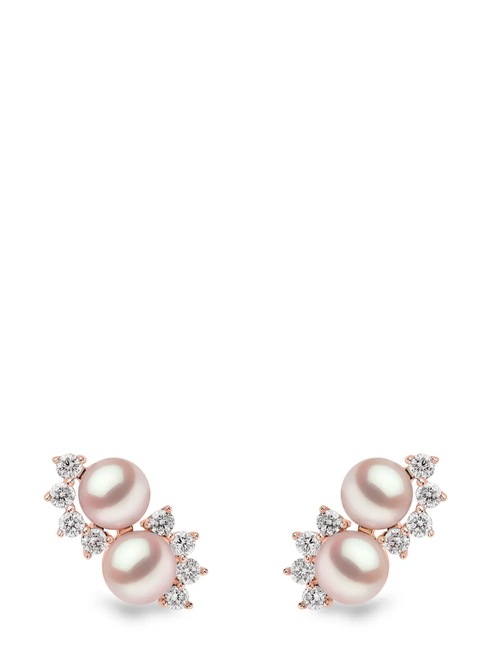 

Серьги Sleek из розового золота с жемчугом и бриллиантами Yoko London, розовый
