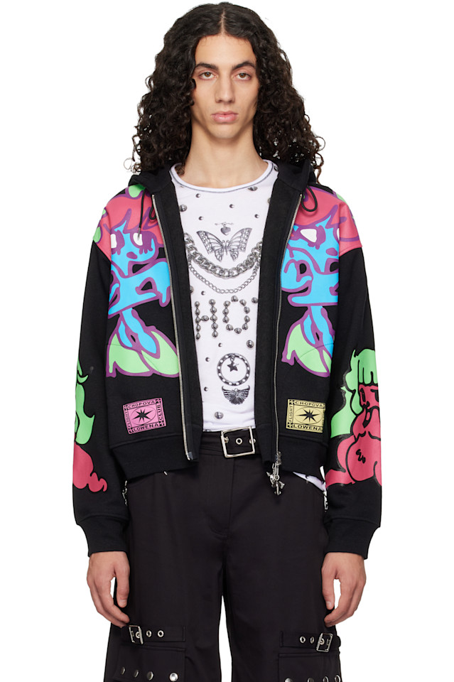 

Chopova Lowena Черная толстовка на молнии "Девочки"