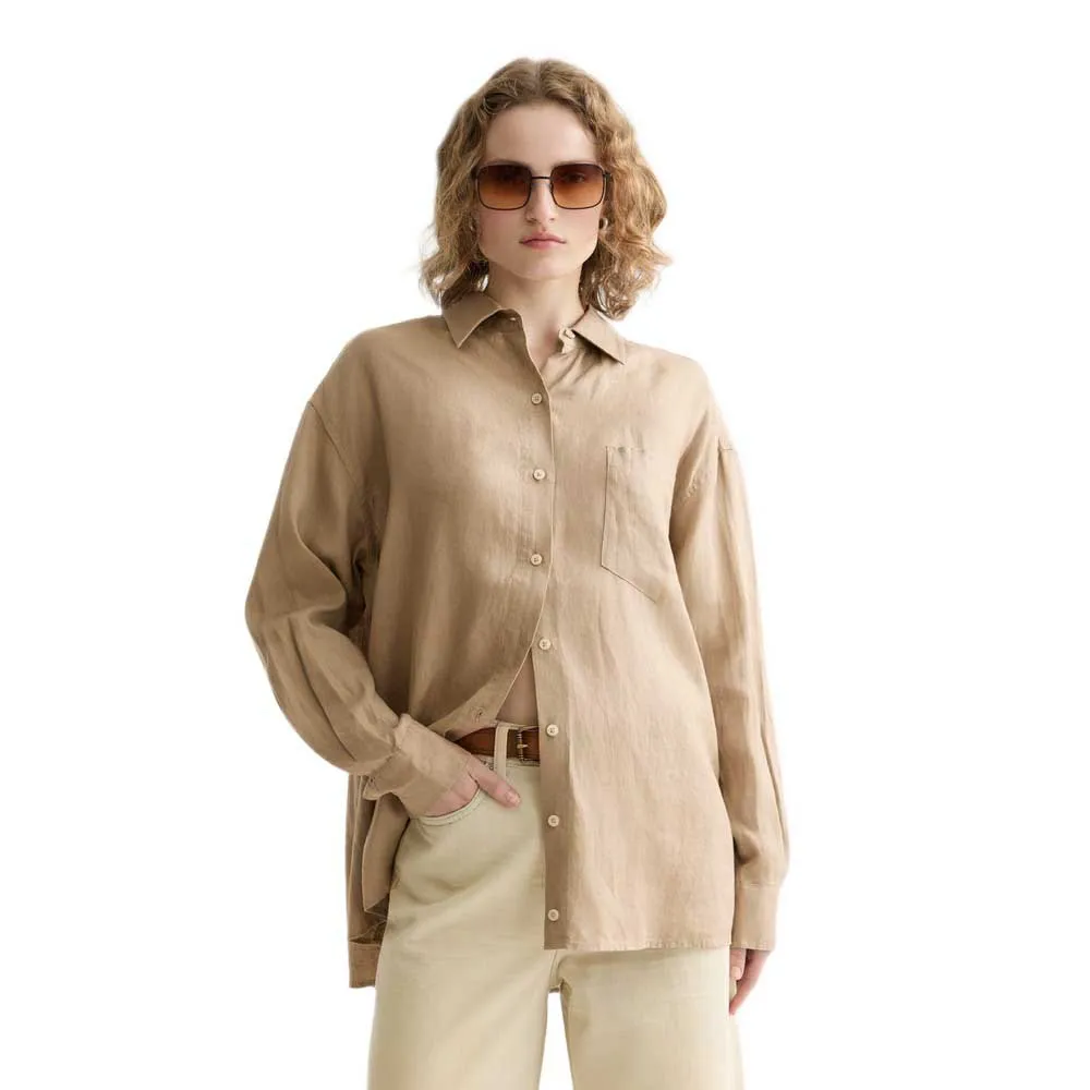 

Рубашка с длинным рукавом из льна Scotch & Soda U9B01128T, бежевый