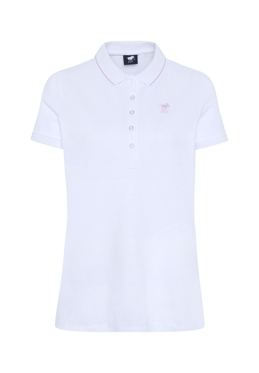 

Рубашка-поло базового стиля с вышивкой-лейблом POLO SYLT, цвет 11-0601 Bright White