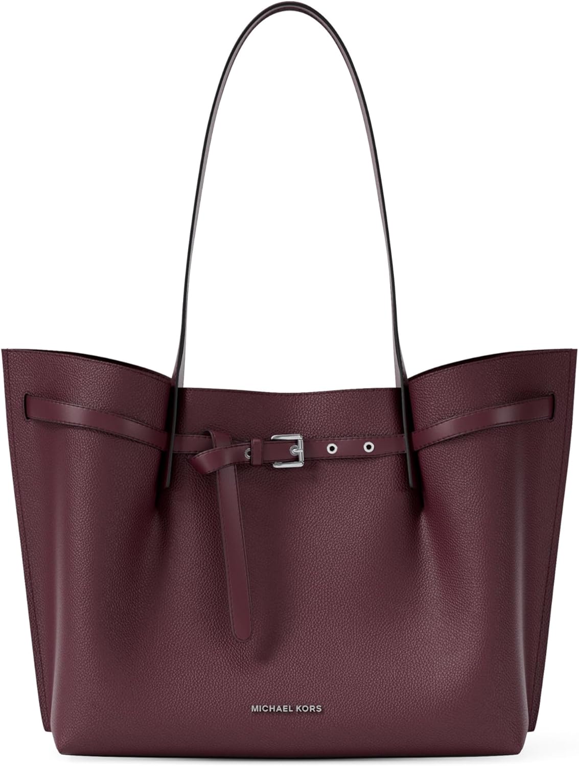 

Michael Kors женская сумка-тоут большая Emilia, Silver-Tone Hardware/Pebble Leather/Oxblood