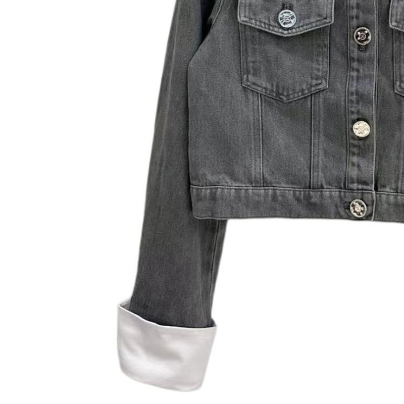 CHANEL Джинсовая куртка женская серая белая, Gray White — фото 4