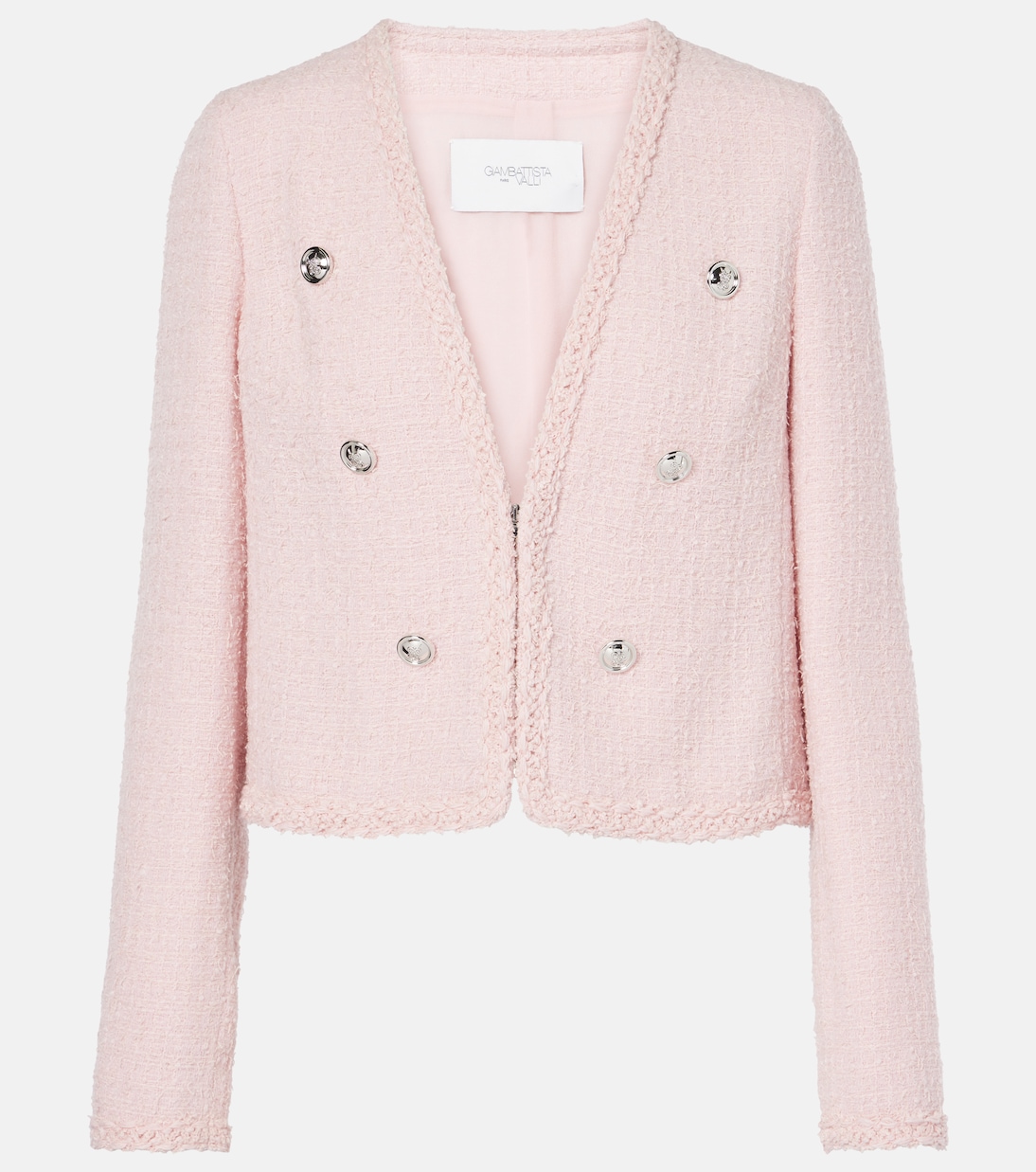 

Пиджак из смесовой шерсти и твида Giambattista Valli, Quartz Rose