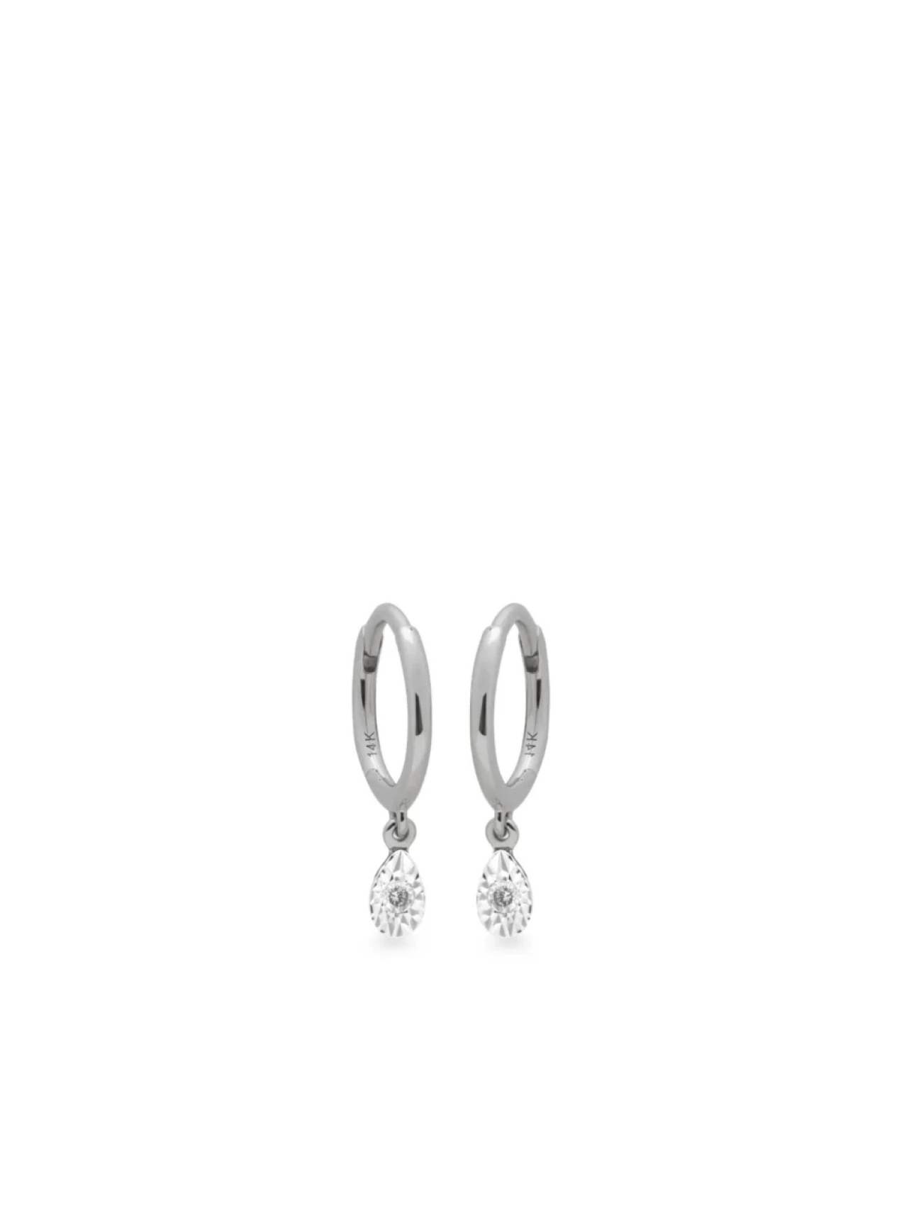 

Monica Vinader серьги-кольца Teardrop из белого золота, серебряный