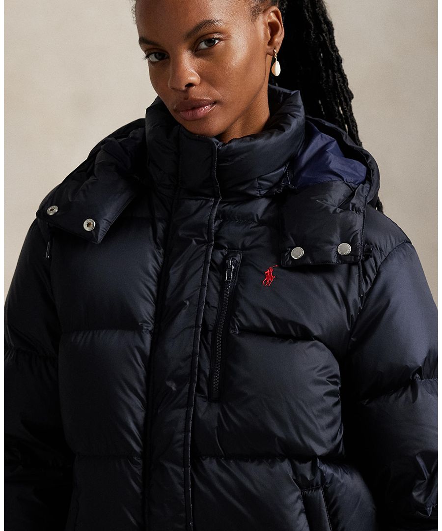 Женская водоотталкивающая стеганая куртка с длинными рукавами Polo Ralph Lauren, Navy — фото 3