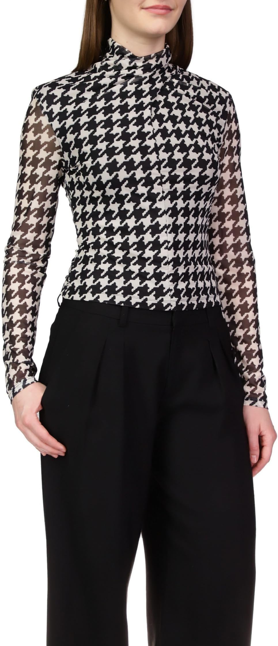 

Топ Sanctuary Make A Statment Mesh Top, цвет Pulse Houndstooth