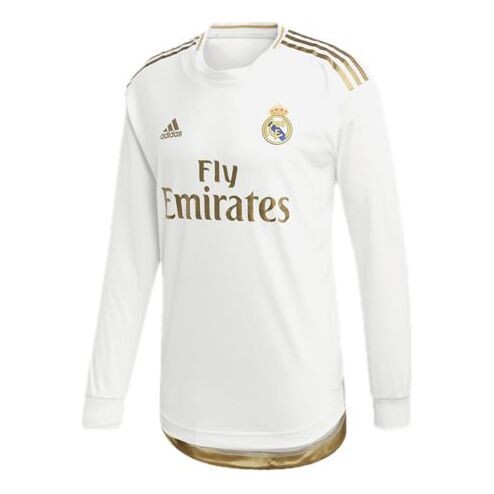 

Футболка real madrid 19-20 season player edition alphabet logo stripe sports soccer/football long sleeves jersey white Adidas, белый