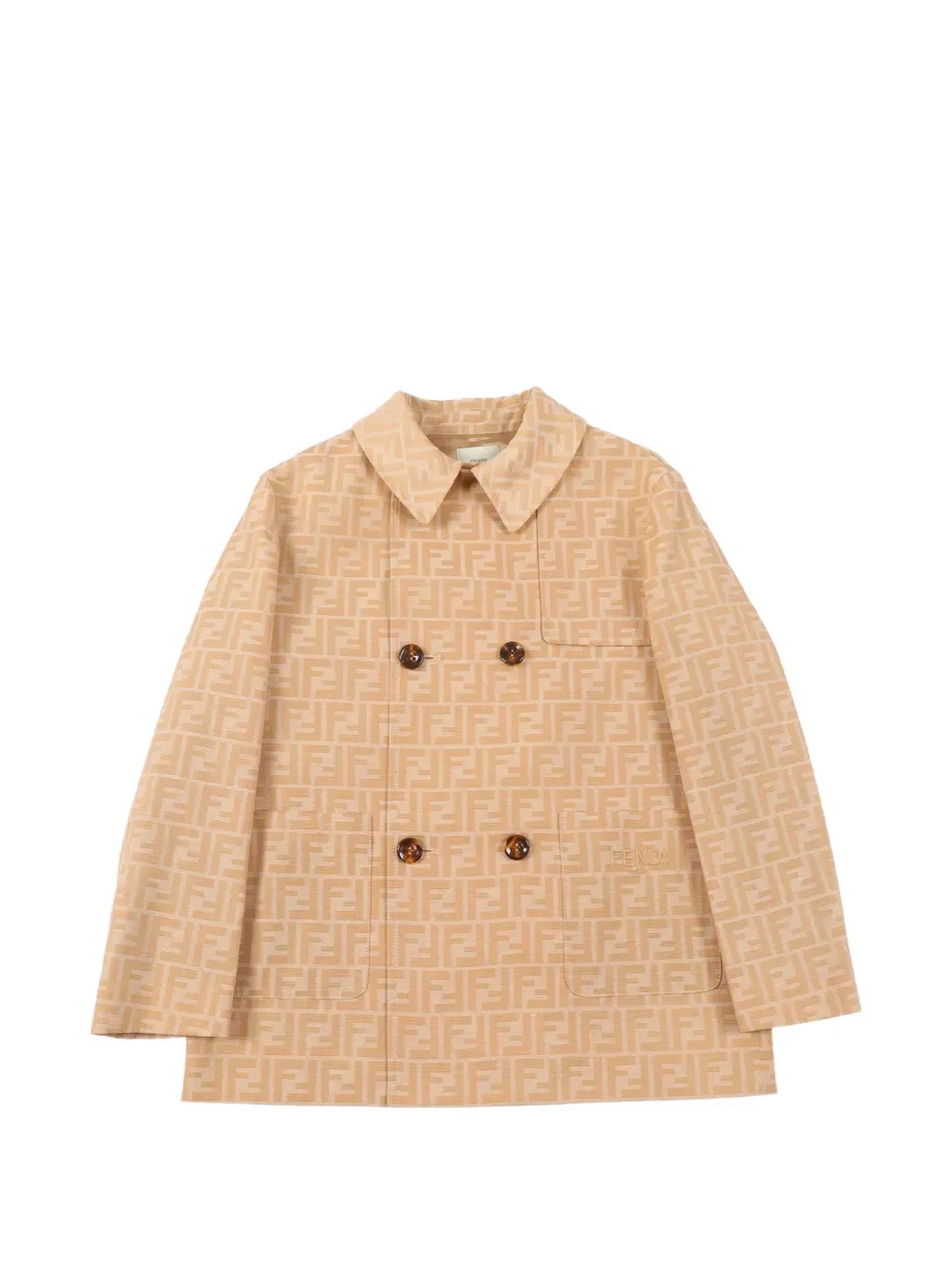 Двубортное пальто FENDI KIDS, бежевый