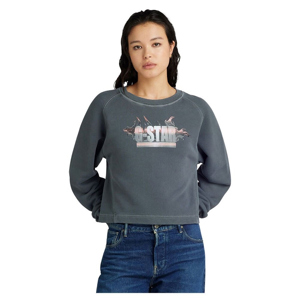 

Толстовка G-Star Overdyed Merch Loose R, черный, Серый, Толстовка G-Star Overdyed Merch Loose R, черный