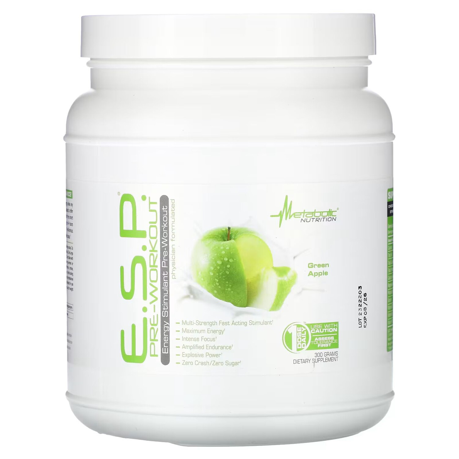 

ESP Pre-Workout, зеленое яблоко, 300 г Metabolic Nutrition