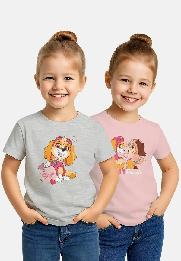Футболка 2er pack paw patrol oberteil kurzärmlig с принтом Paw Patrol, Rosa/Grau