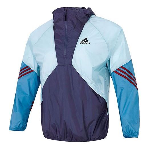 

Куртка Men's adidas Logo Colorblock Splicing Stripe Sports Training Casual Jacket Blue, мультиколор