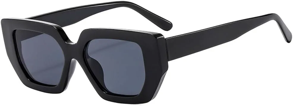 

Модные солнцезащитные очки в толстой квадратной оправе, классические, в стиле ретро, ​​с минималистичным дизайном и защитой от УФ-излучения, для женщин MTZJH, Black