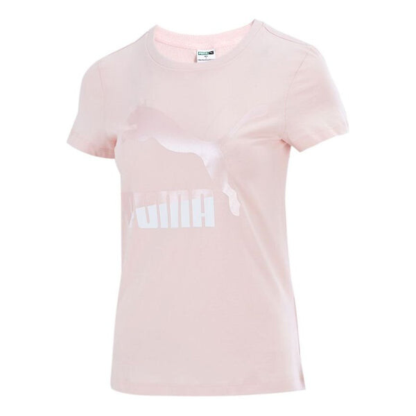 

Футболка classics logo printing round neck sports short sleeve pink red Puma, красный