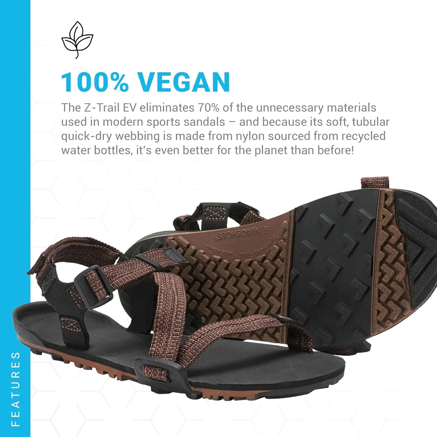 Сандалии Xero Shoes Z-Trail EV для мужчин - легкие походные сандалии для мужчин - походная обувь, высокие носки, минималистичные сандалии для тренировок и спорта для мужчин, коричневый — фото 2