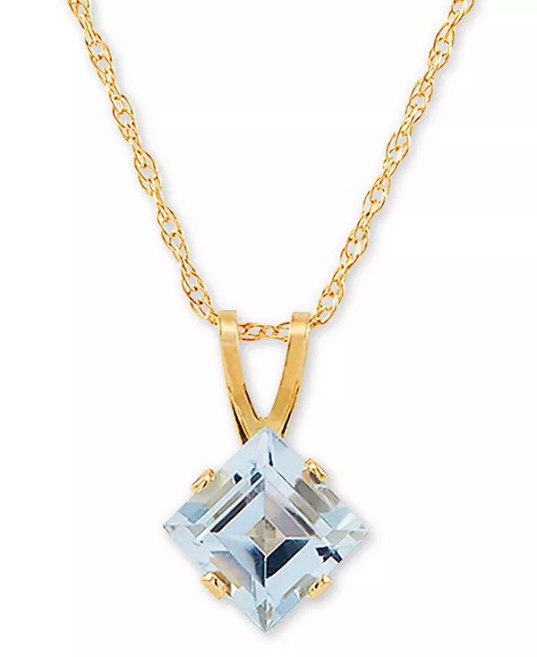 

Ожерелье с подвеской из 18-дюймового золота с драгоценными камнями Macy'S, aquamarine