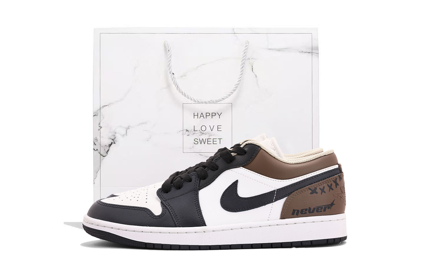 

Jordan Эйр 1 Устойчивые к истиранию кроссовки унисекс низкие винтажные баскетбольные черно-коричневые светло-коричневые, цвет Light Brown