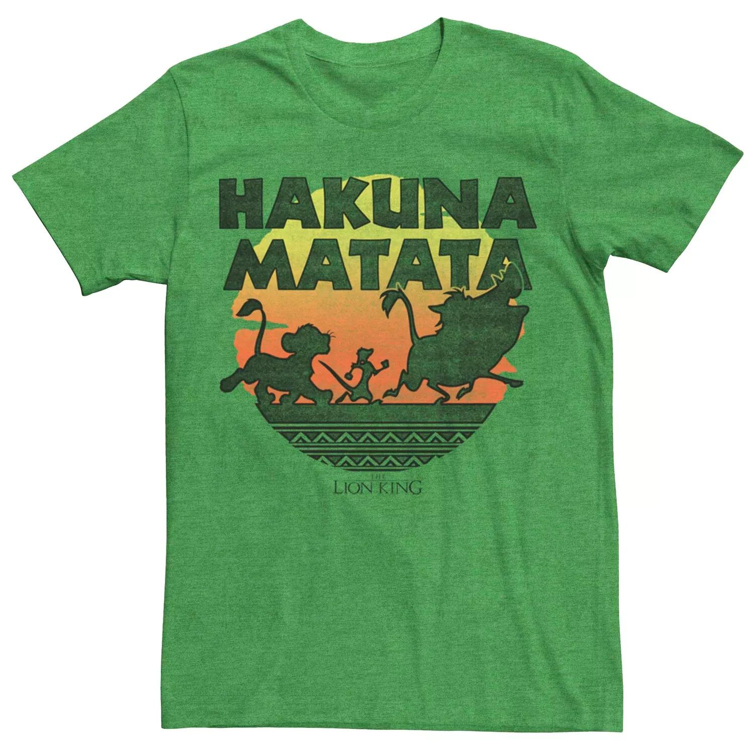 

Мужская футболка Disney King Lion King Hakuna Matata с силуэтом в стиле ретро, групповая съемка Licensed Character