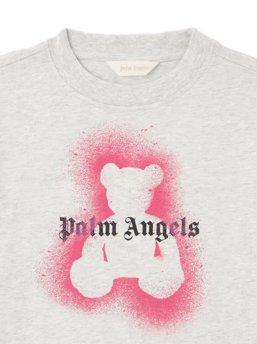 Футболка с изображением медведя-спрей Palm Angels Kids, серый — фото 3