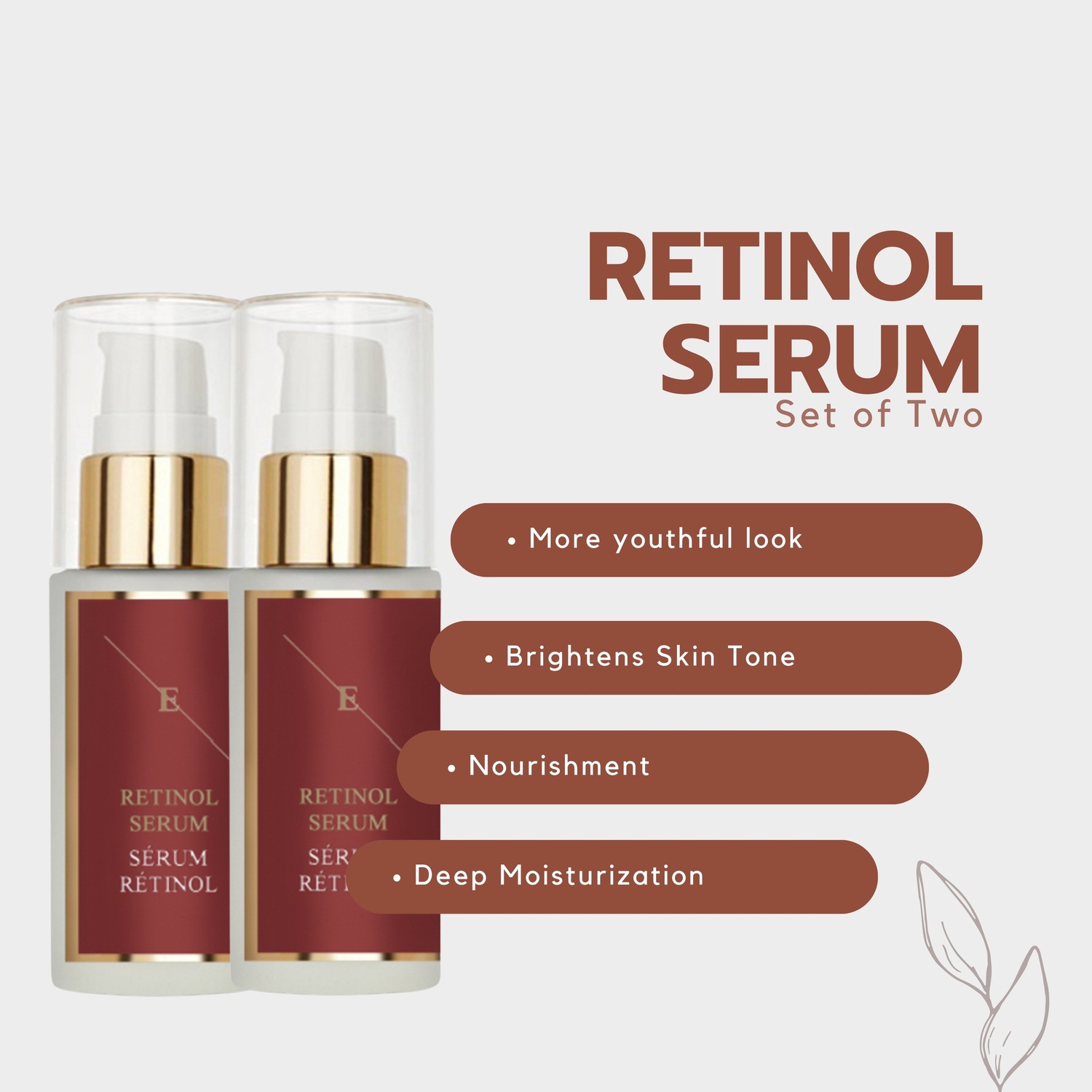Набор ErthSkin London — Для лица retinol serum duo , количество 1 шт., 30 мл — фото 2