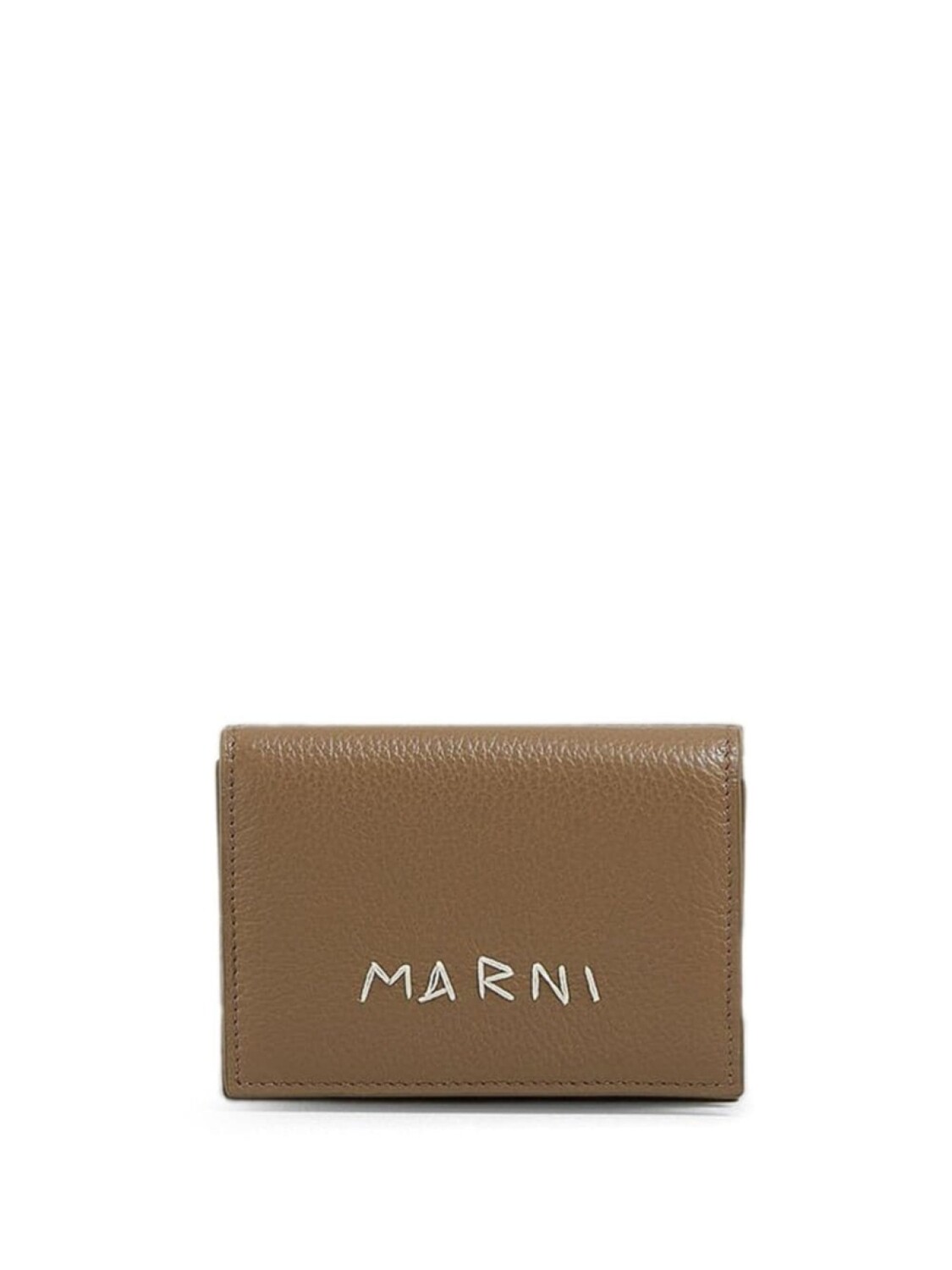 

Marni кожаный кошелек с вышитым логотипом, коричневый
