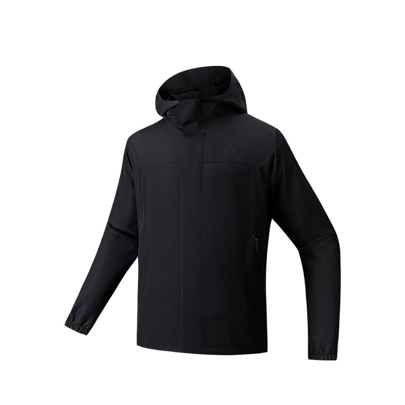 

ANTA Ветровка мужская с капюшоном водонепроницаемая и ветрозащитная, Basic Black-5