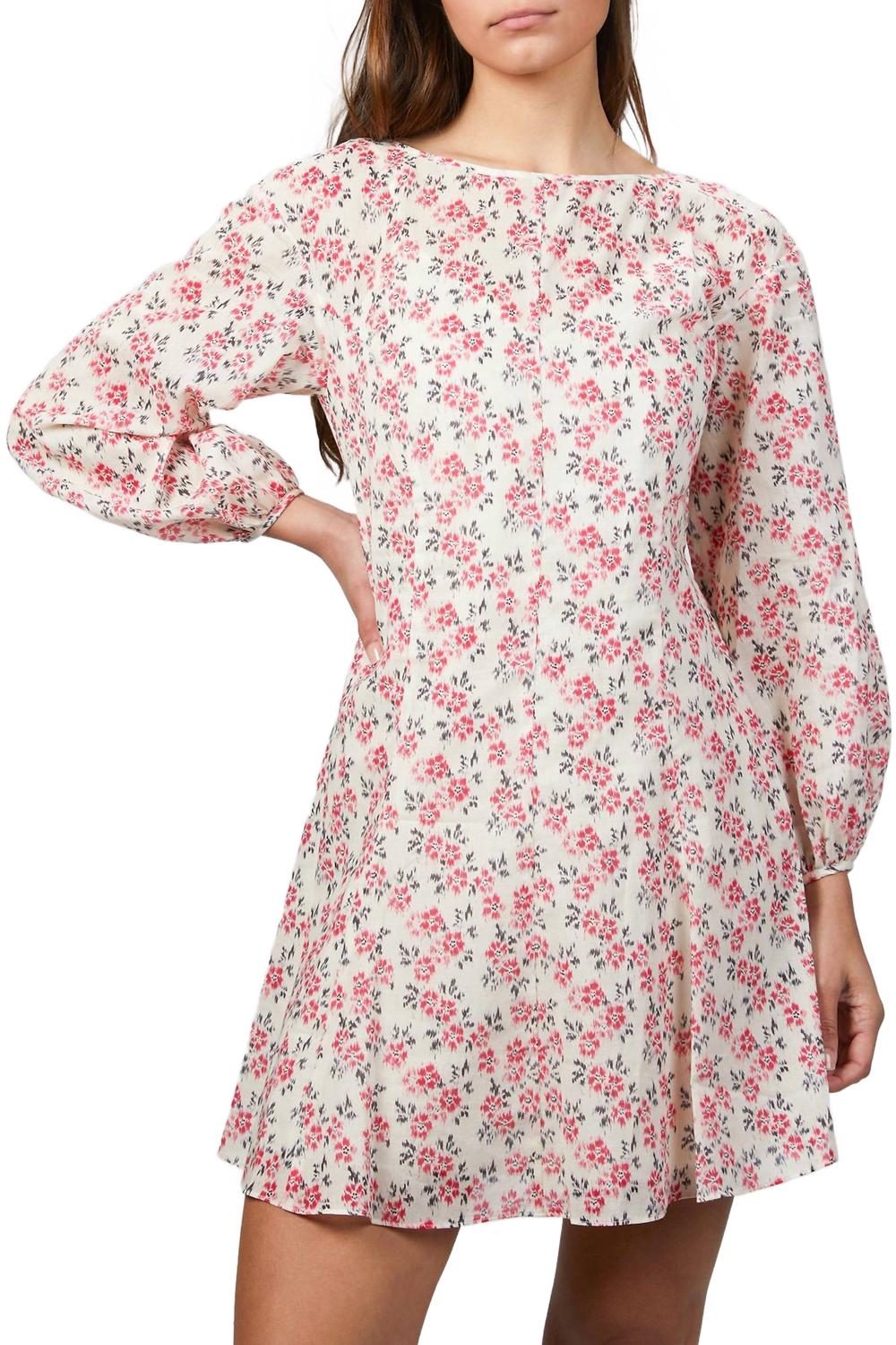 

Икат-платье с длинным рукавом Fleur в комбинации оттенков кости Rebecca Taylor, Bone Combo