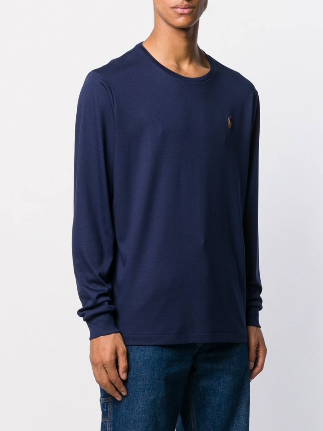 Футболка с длинными рукавами и вышитым логотипом Polo Ralph Lauren, синий — фото 3