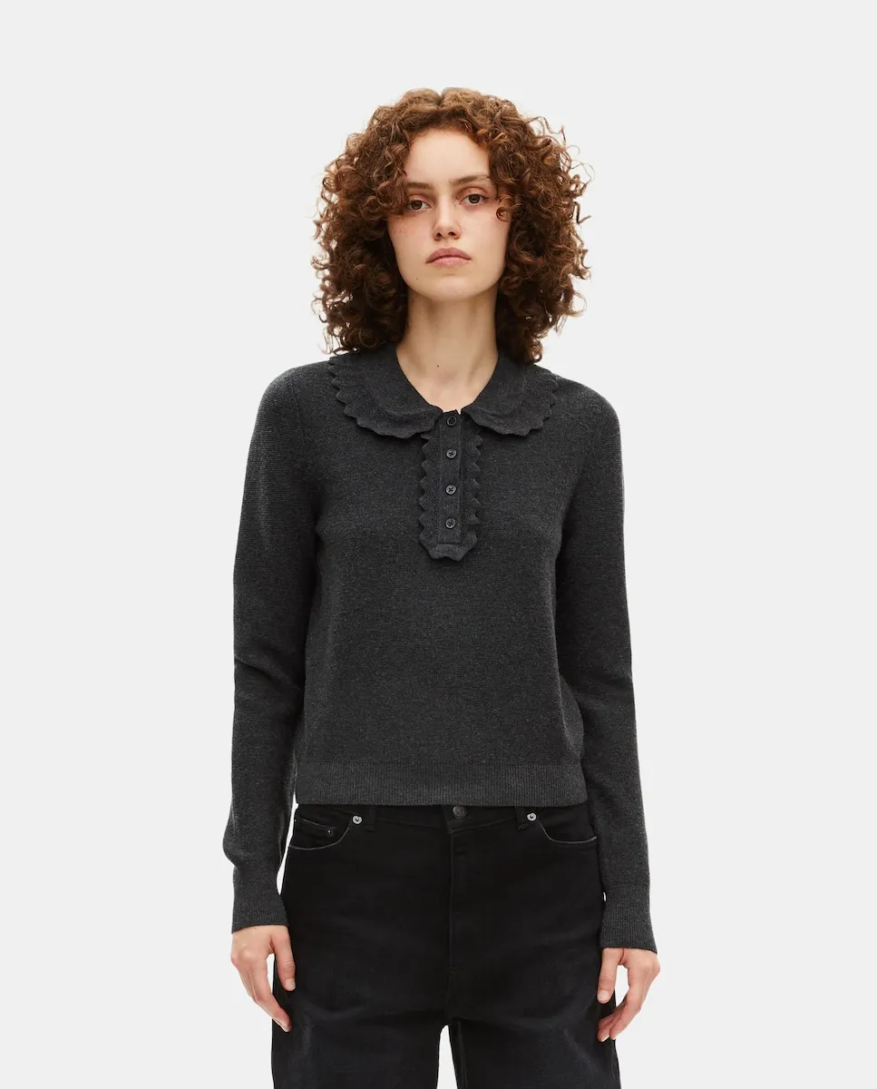 

Женский свитер с воротником Питер Пэн The Kooples, темно-серый