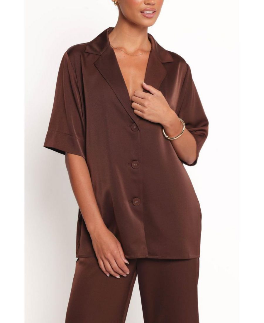 

Женская рубашка Arryn с коротким рукавом Petal and Pup, Chocolate brown