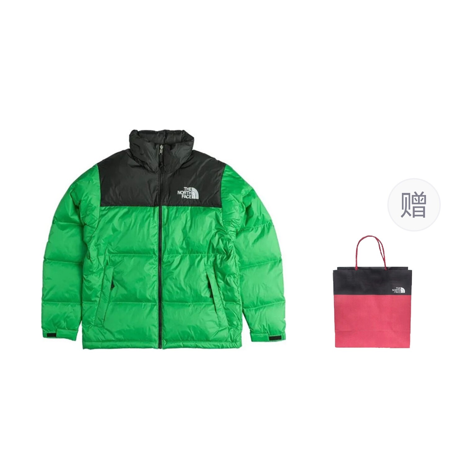 

Пуховик мужской зеленый + подарочный пакет The North Face