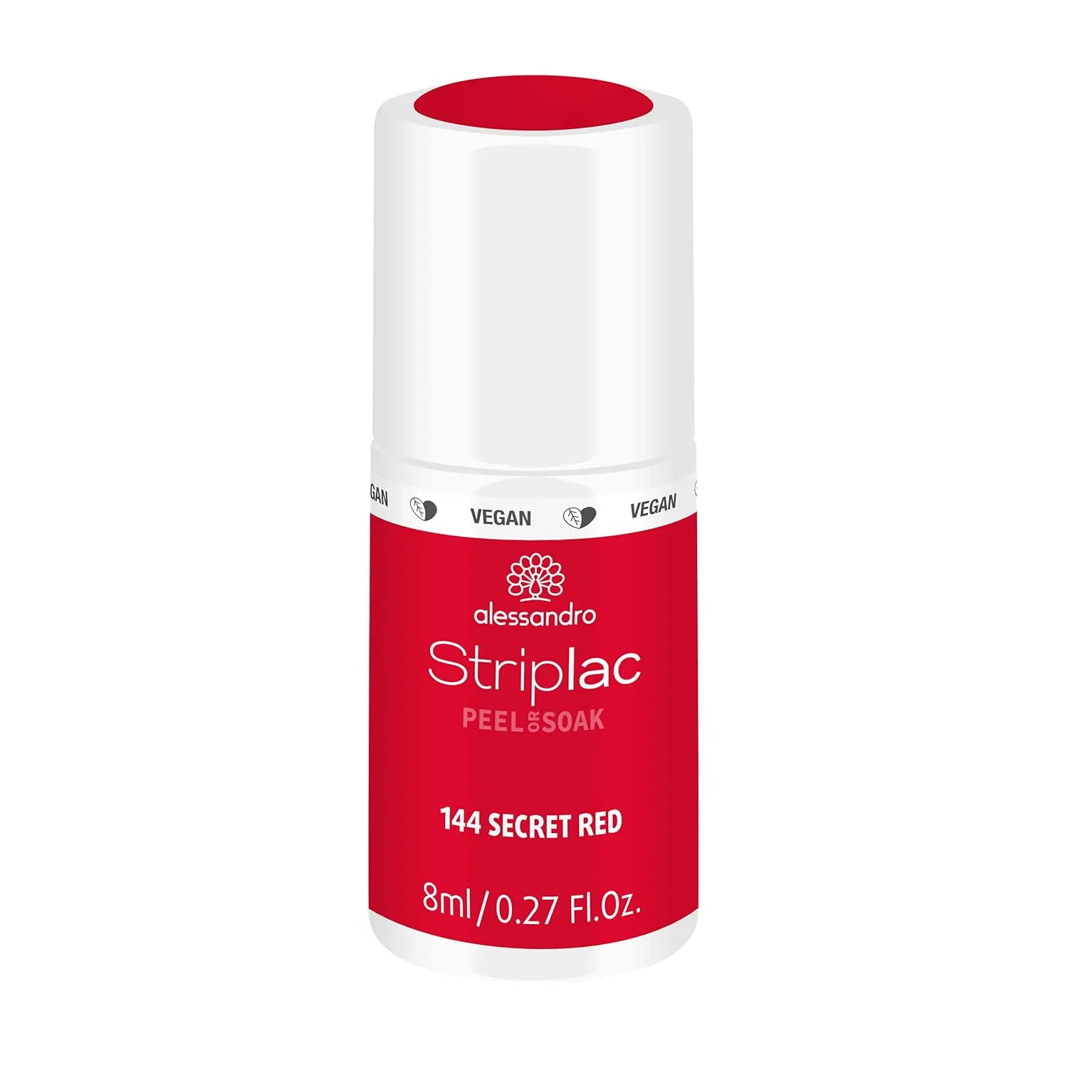 УФ-лак для ногтей alessandro Striplac «Secret Red» 8 мл Alessandro, Red