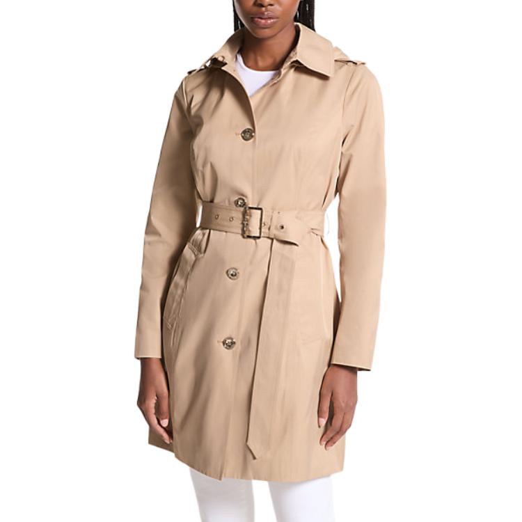 

MICHAEL KORS Хлопковый капюшонный тренч, Khaki