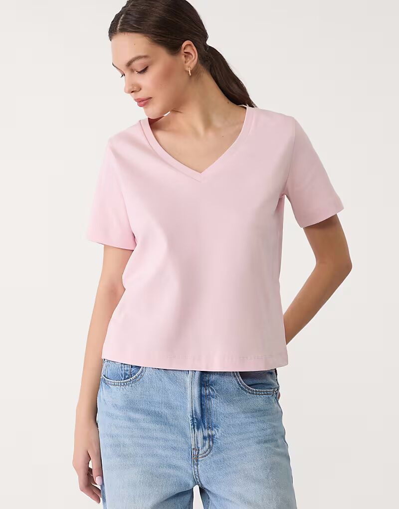 

Футболка Stradivarius heavy weight пастельно-розового цвета