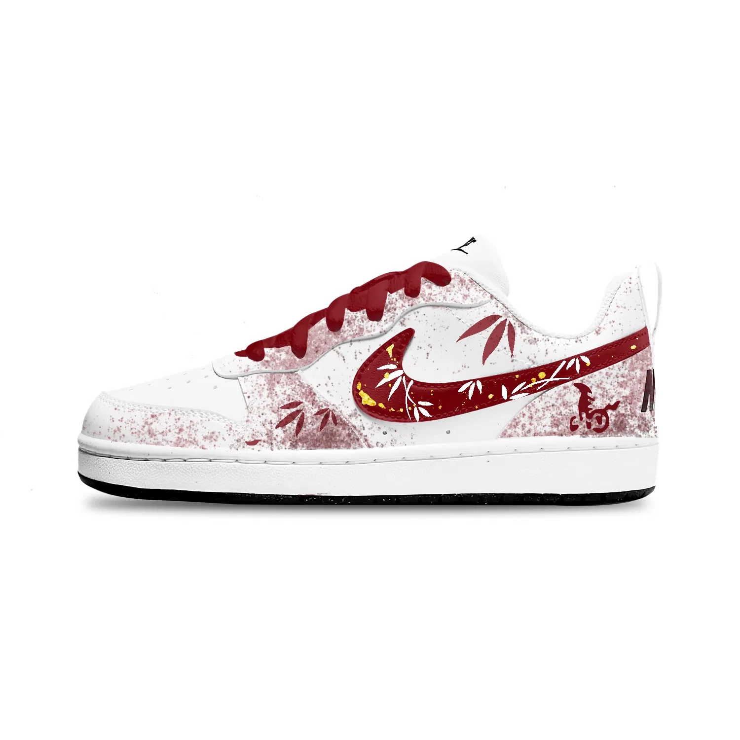 Кроссовки для скейтбординга Court Borough Abrasion Resistant Low top Kids, унисекс Nike, White & Red — фото 3