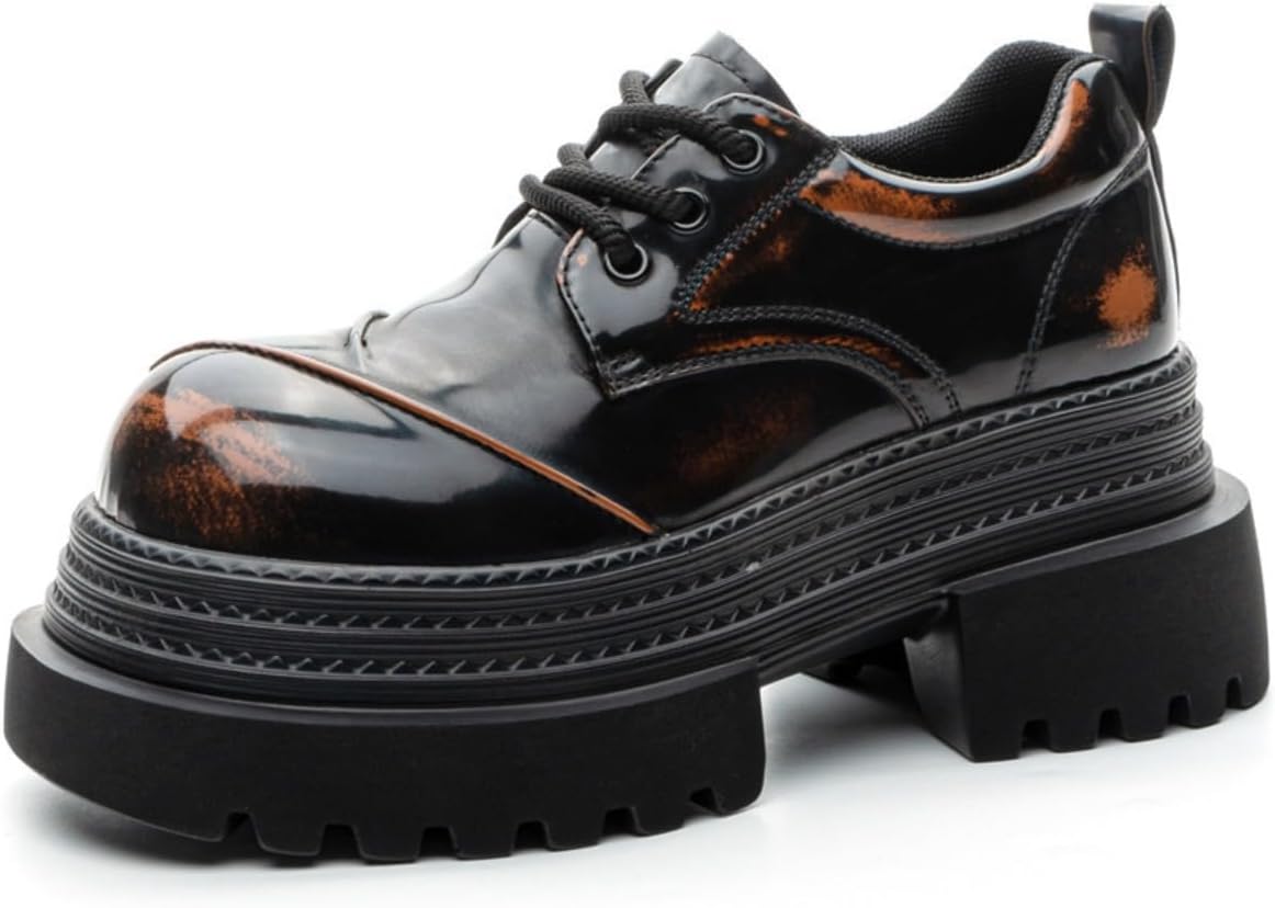 

Винтажные лоферы из состаренной кожи с закругленным носком и толстой подошвой Ctkvbmeoi, коричневый