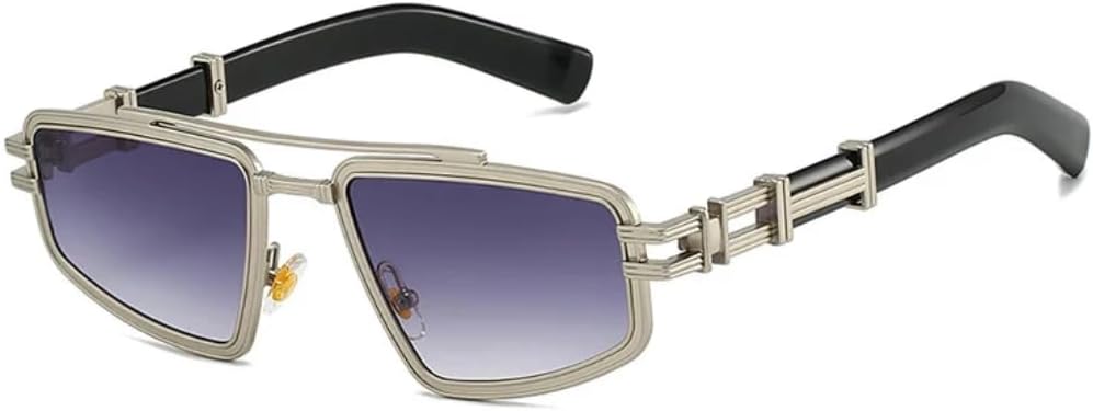 

Солнцезащитные очки с защитой от УФ-излучения UV400 | Металлические линзы в стиле стимпанк | Цветные линзы | Для женщин и мужчин | Для занятий спортом на открытом воздухе и вождения DSVIGF, Silver-gray