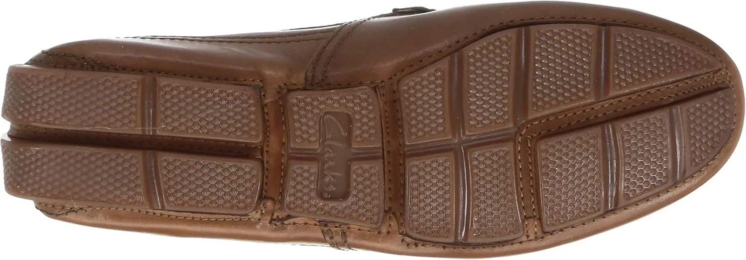 Мужские мокасины Clarks Markman Plain Drivers Slipper, Dark Tan Lea — фото 4