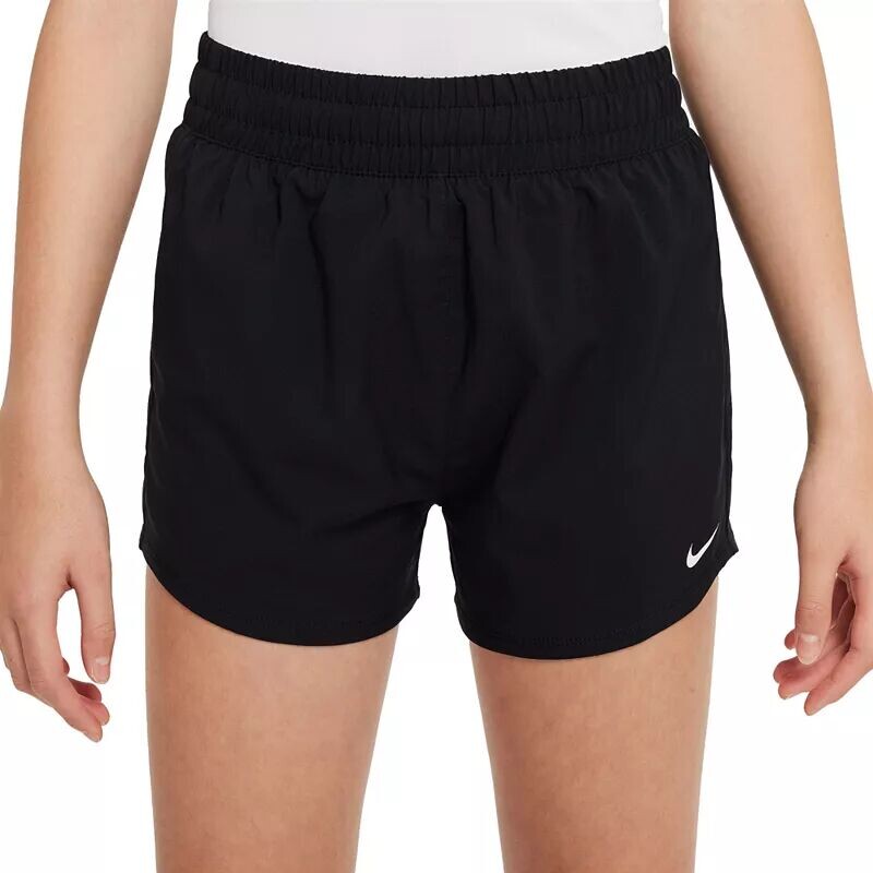 

Тканые тренировочные шорты Nike Dri-FIT One с высокой талией для девочек, черный