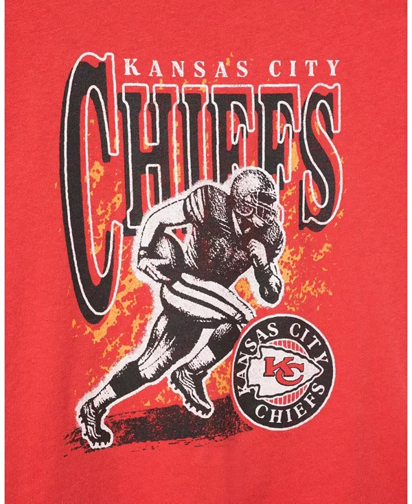 Футболка унисекс с символикой команды Kansas City Chiefs для бега по пересеченной местности - для маленьких и больших детей. Junk Food Clothing, черный — фото 3