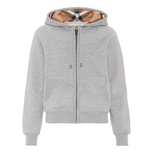 

Куртка (WMNS) Burberry Zipper hooded Casual Jacket 'Gray', серый