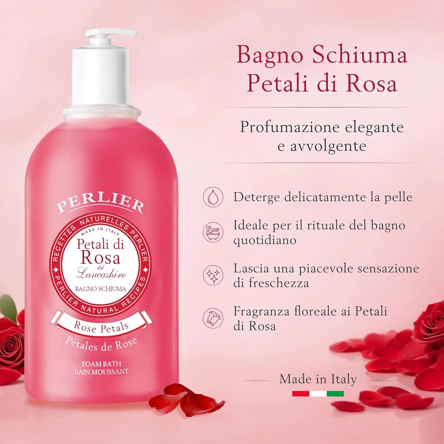 Пена для ванны Perlier Rose Petals с дозатором, 3000 мл Perlier — фото 2