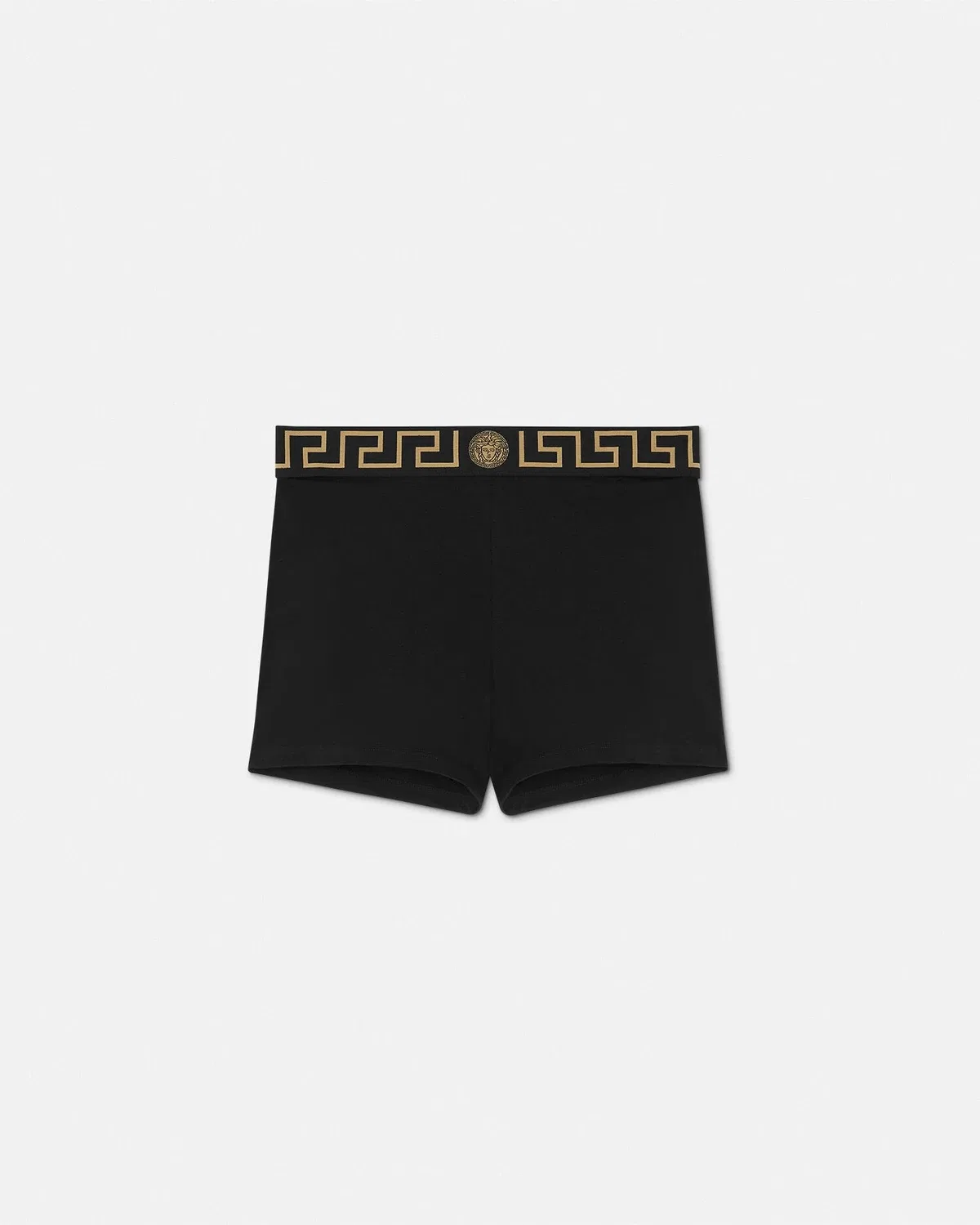 Боксеры из хлопкового трикотажа с жаккардовым плетением VERSACE, черный