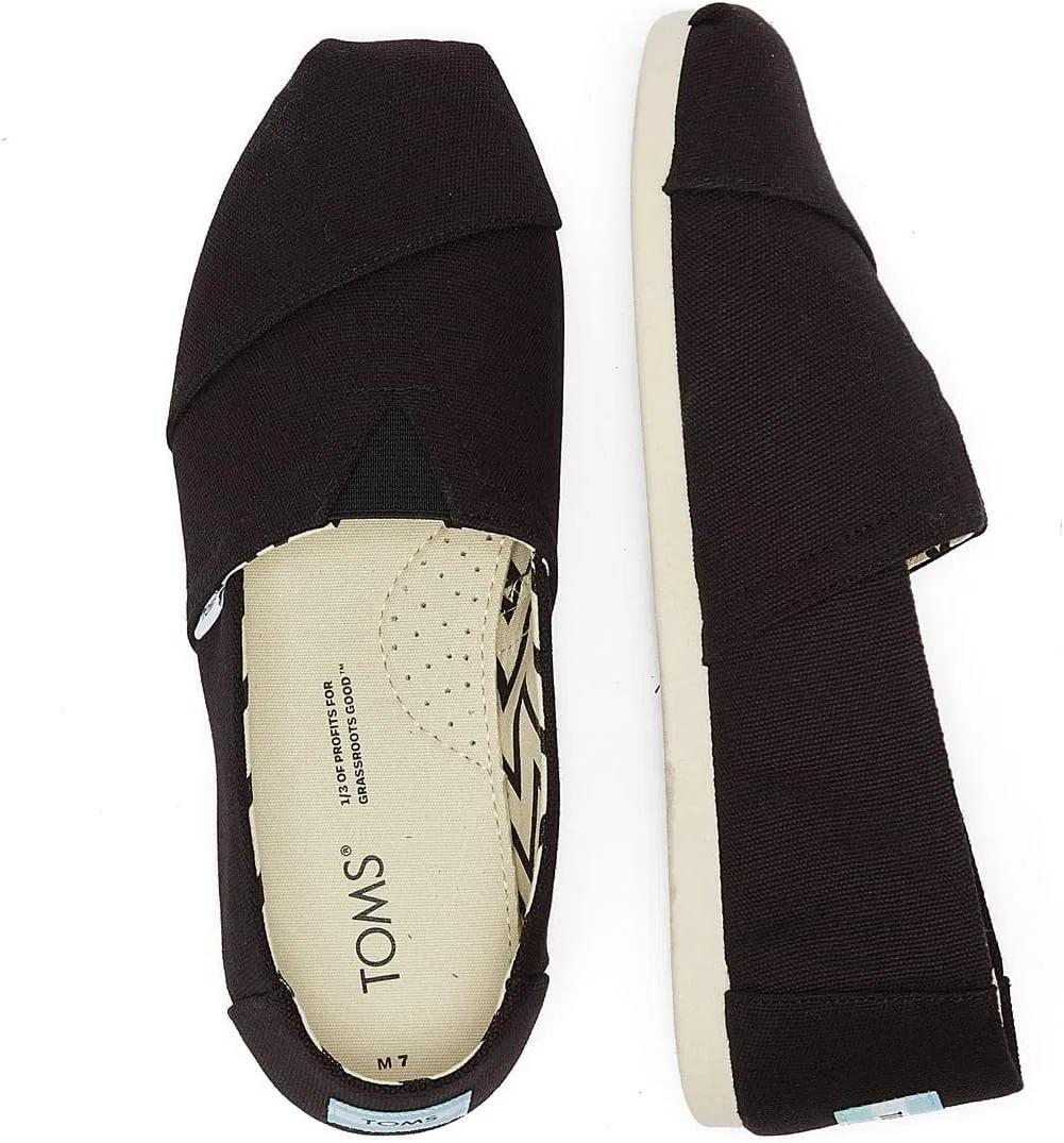 Мужские плоские тапочки TOMS Alpargata из переработанного хлопка, черно-белые — фото 3