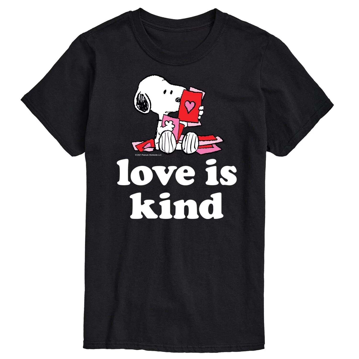 

Футболка Big & Tall Peanuts Love Is Kind, Black Licensed Character, черный