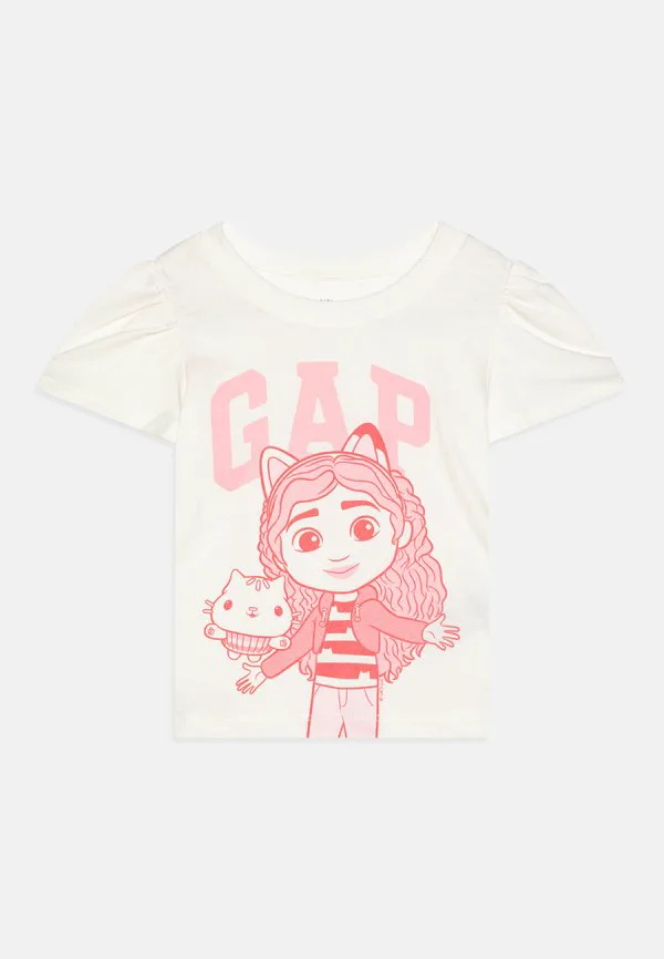 Футболка с принтом кукольного домика габби для девочки Gap, New Off White