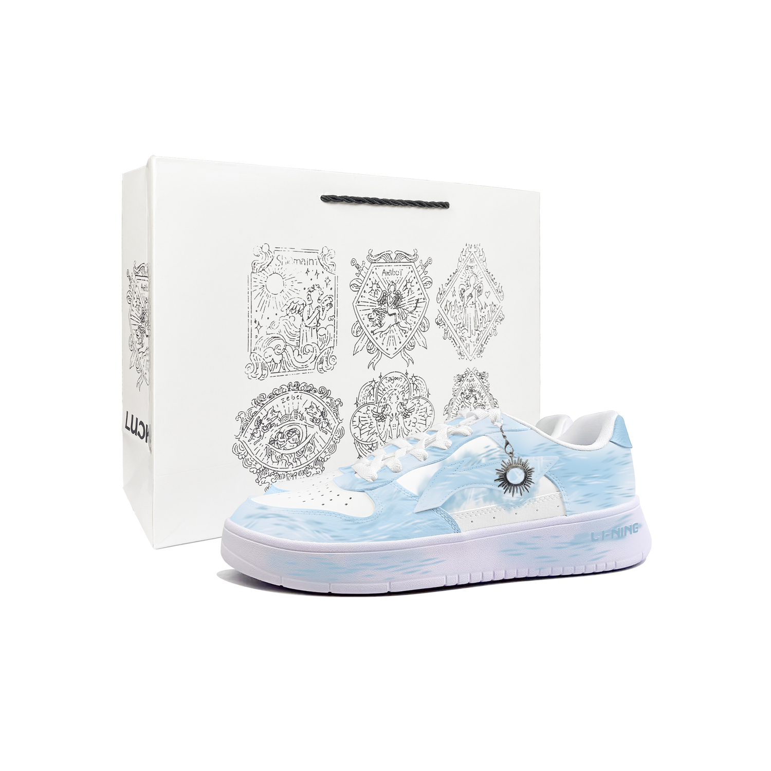 

Понтонные лодки устойчивые к истиранию, легкие и дышащие низкие кроссовки для скейтборда унисекс LINING, белый/синий