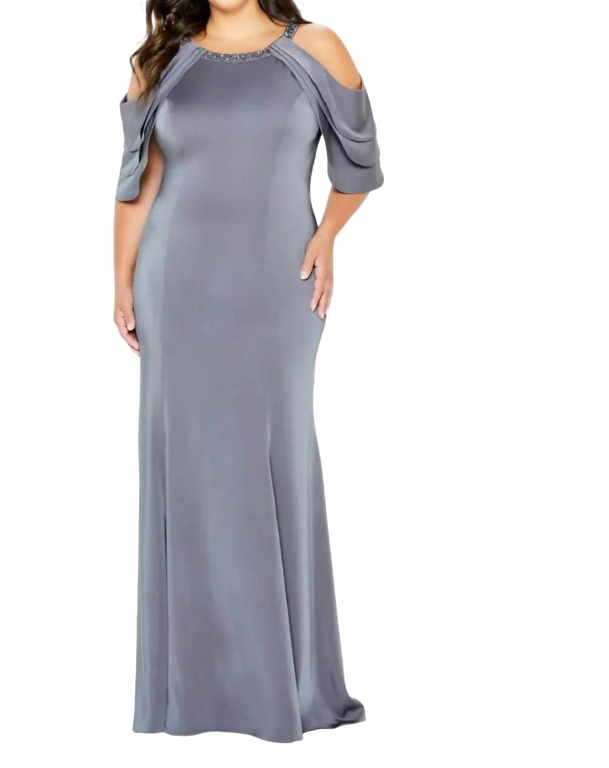 

Вечернее платье Cold Shoulder с ярусными рукавами в цвете антрацит Montage by Mon Cheri