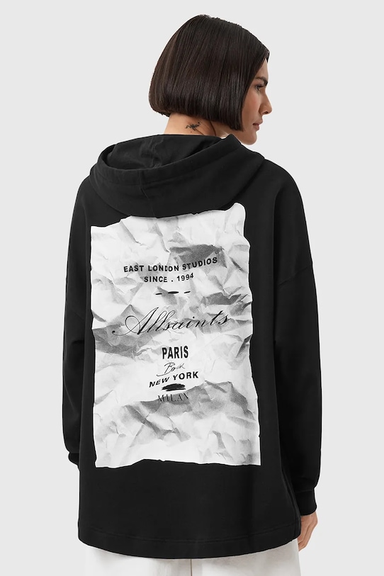 

Хлопковая толстовка ETTI Allsaints, черный