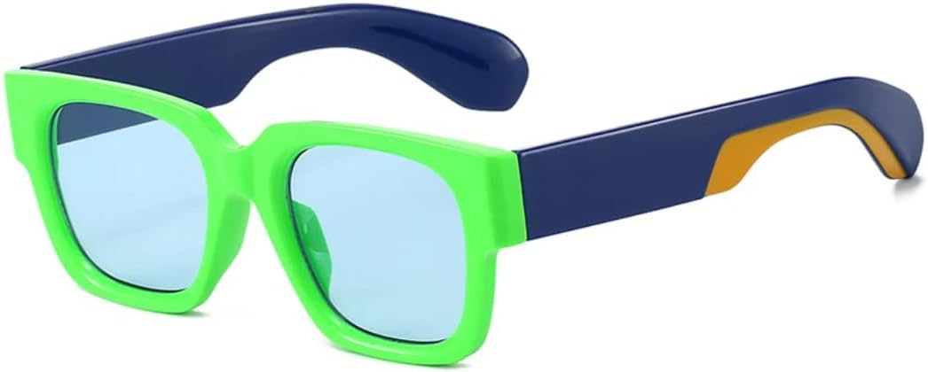 

Квадратные солнцезащитные очки для женщин, модные солнцезащитные очки с защитой от УФ-излучения UV400, роскошные солнцезащитные очки с градиентным переходом цвета для мужчин TVTBBVV, Green Blue